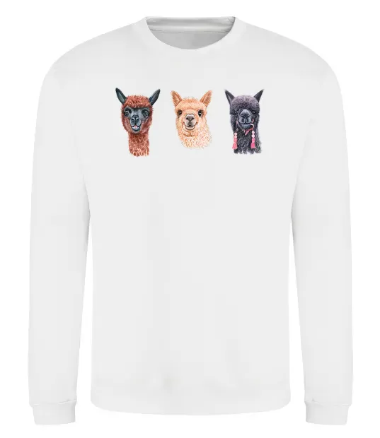 Свитшот Три лами Белый фото