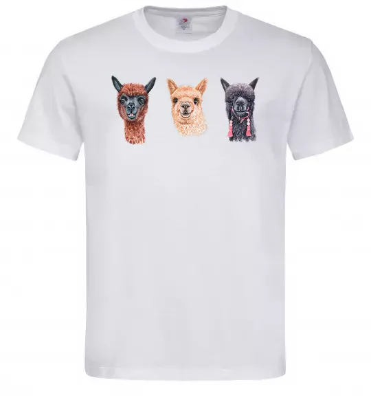 Мужская футболка Три лами Белый фото