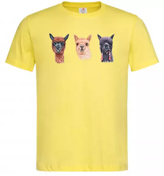 Мужская футболка Три лами Лимонный фото