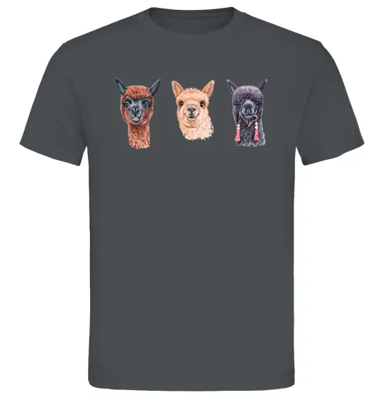 Мужская футболка Три лами Графит фото