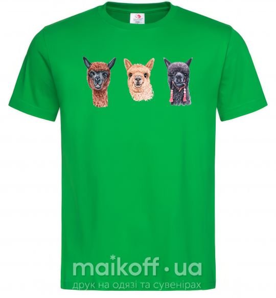 Мужская футболка Три ламы Зеленый фото