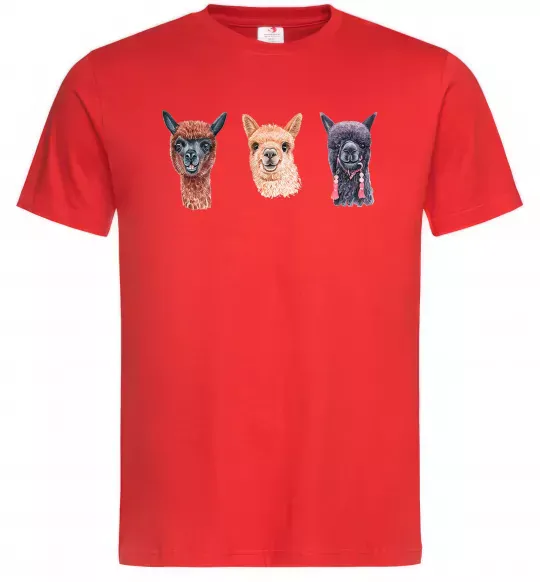 Мужская футболка Три лами Красный фото