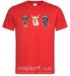 Мужская футболка Три ламы Красный фото