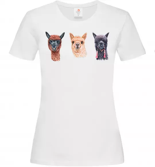 Жіноча футболка Три лами Білий фото