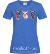 Жіноча футболка Три ламы Яскраво-синій фото