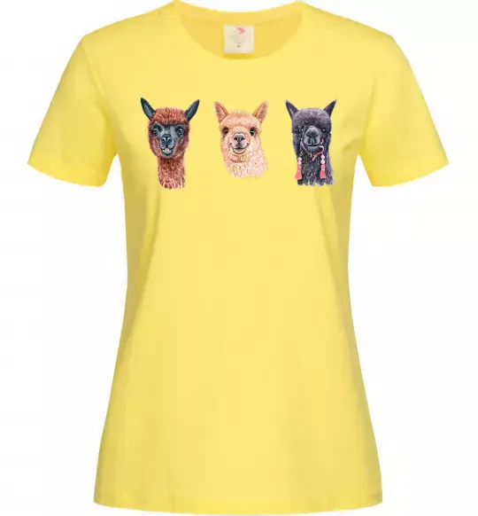 Жіноча футболка Три лами Лимонний фото