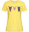 Женская футболка Три ламы Лимонный фото