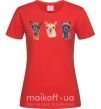 Жіноча футболка Три ламы Червоний фото