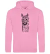 Женская толстовка (худи) Голова та шия лами Розовый фото