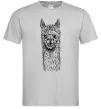 Мужская футболка Голова та шия лами Серый фото