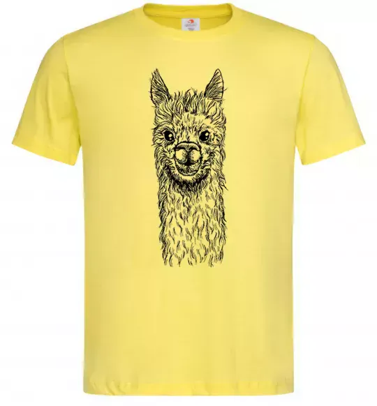 Мужская футболка Голова та шия лами Лимонный фото