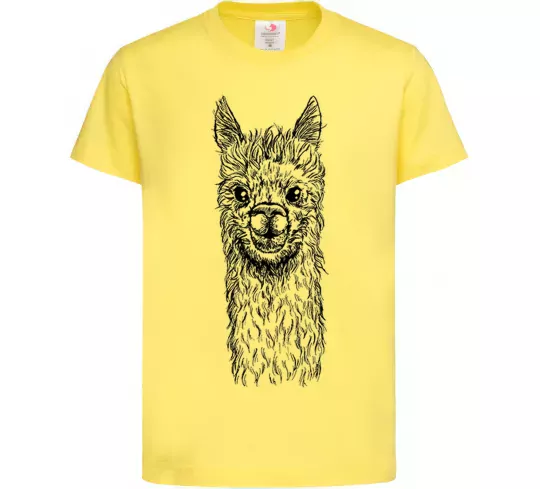 Дитяча футболка Голова та шия лами Лимонний фото