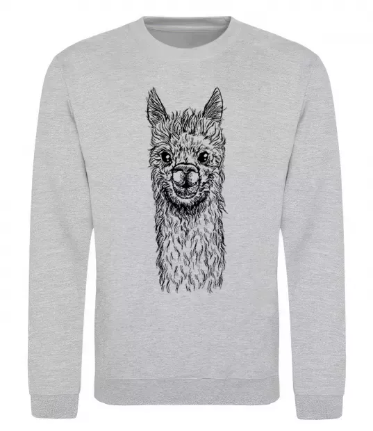 Свитшот Голова та шия лами Серый меланж фото