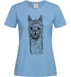 Жіноча футболка Голова та шия лами Блакитний фото