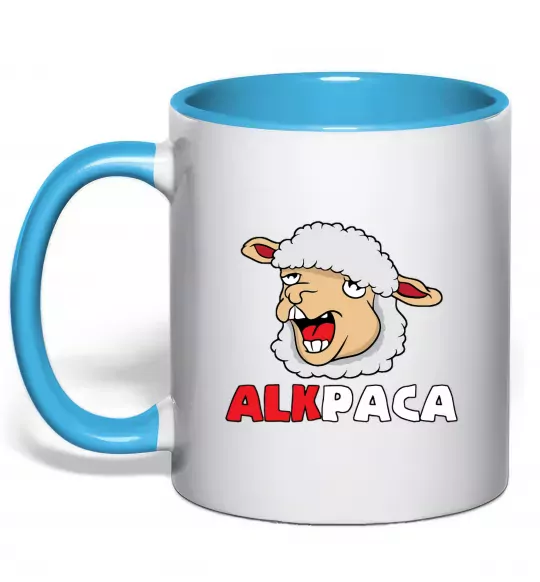 Чашка с цветной ручкой ALKPACA web Голубой фото