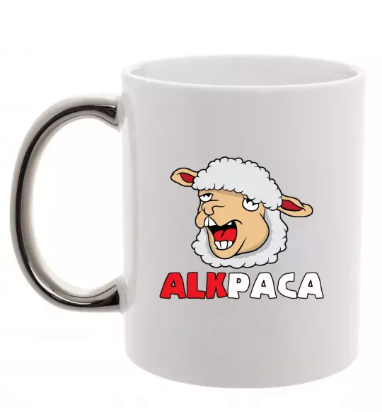 Чашка с цветной ручкой ALKPACA web Серебро фото