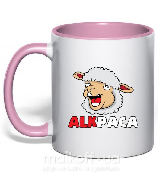 Чашка з кольоровою ручкою ALKPACA web Ніжно рожевий фото