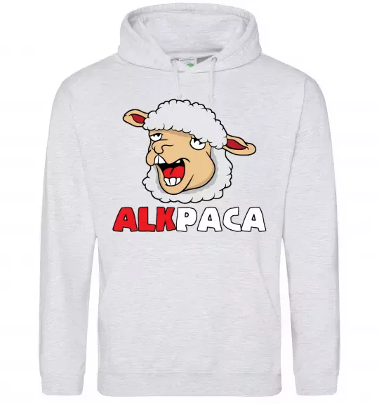 Женская толстовка (худи) ALKPACA web Серый меланж фото