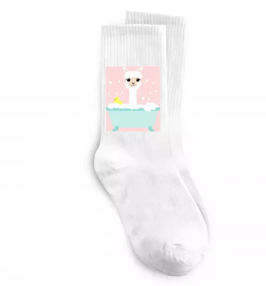 Носки Лама у ванній Белый фото
