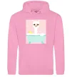 Женская толстовка (худи) Лама у ванній Розовый фото