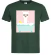 Мужская футболка Лама у ванній Темно-зеленый фото