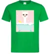 Мужская футболка Лама у ванній Зеленый фото