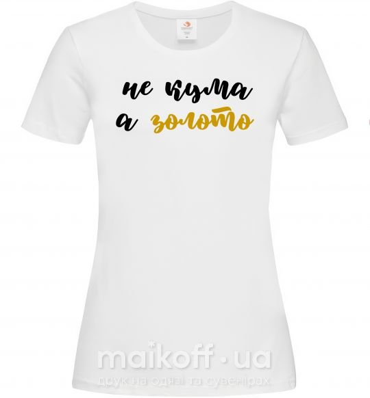 Жіноча футболка Кума золото Білий фото