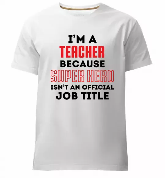Чоловіча преміум футболка Teacher super hero Білий фото