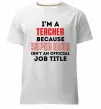 Чоловіча преміум футболка Teacher super hero Білий фото