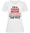 Женская футболка Teacher super hero Белый фото