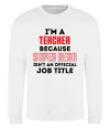 Свитшот Teacher super hero Белый фото