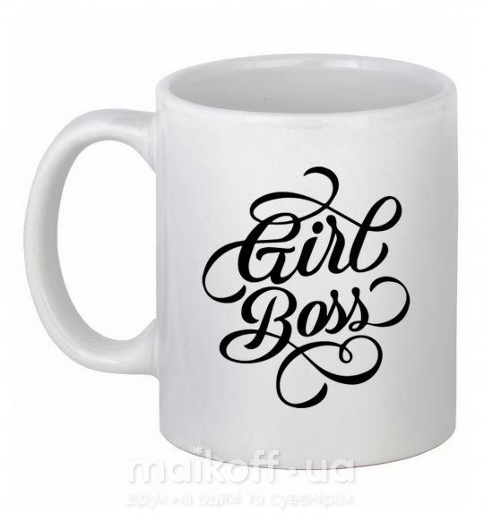 Чашка керамічна Girl boss Білий фото