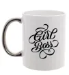 Чашка з кольоровою ручкою Girl boss Срібло Чашка з кольоровою ручкою Girl boss Срібло фото