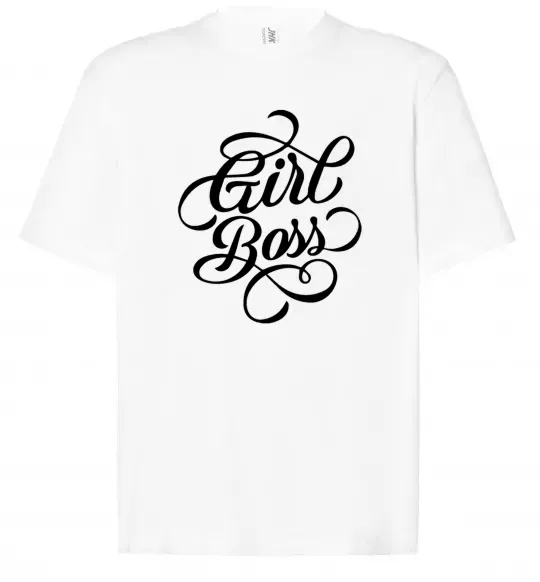 Футболка Оверсайз Girl boss Білий фото
