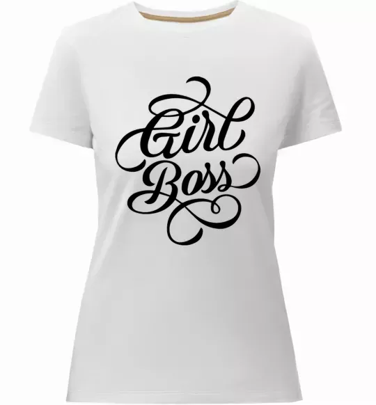 Жіноча преміум футболка Girl boss Білий фото