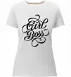Жіноча преміум футболка Girl boss Білий фото