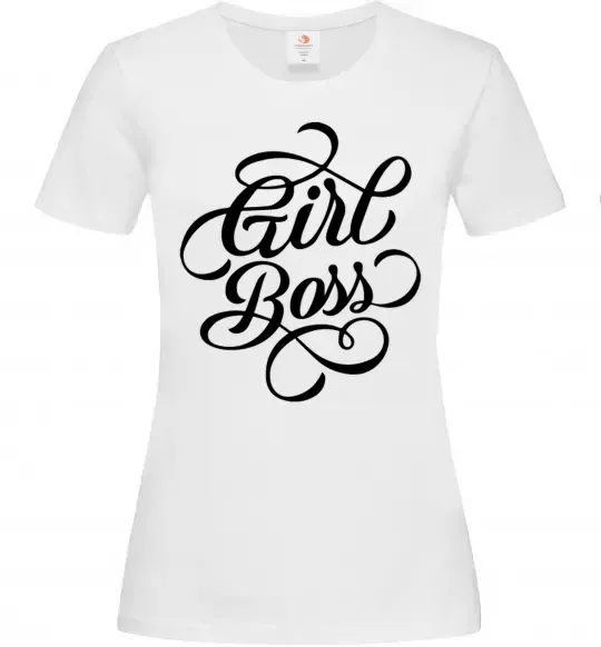 Жіноча футболка Girl boss Білий фото