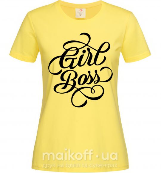 Жіноча футболка Girl boss Лимонний фото