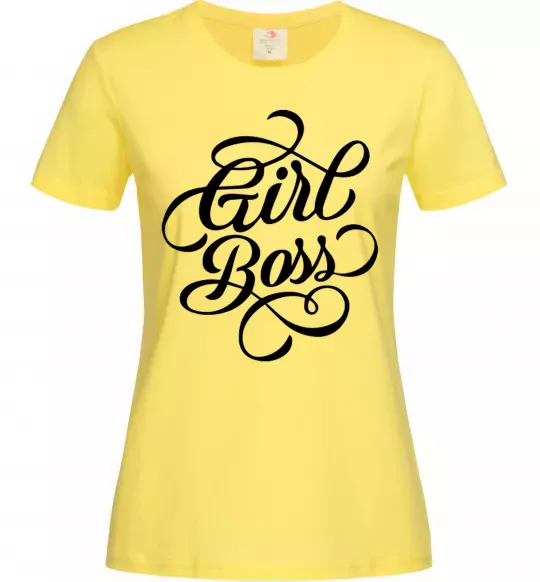 Жіноча футболка Girl boss Лимонний фото