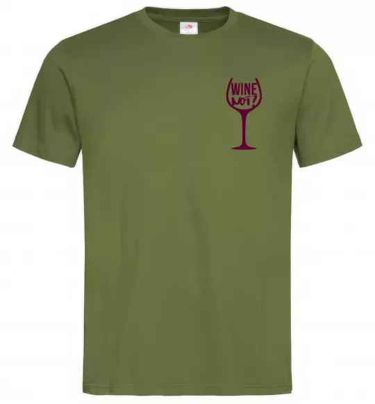 Мужская футболка Wine not Оливковый фото