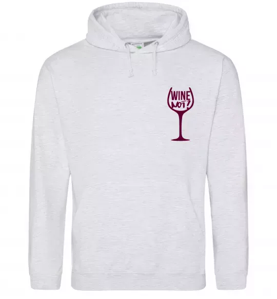 Женская толстовка (худи) Wine not Серый меланж фото