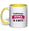 Чашка з кольоровою ручкою Найкраща кума в світі Сонячно жовтий Чашка з кольоровою ручкою Найкраща кума в світі Сонячно жовтий фото