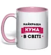 Чашка з кольоровою ручкою Найкраща кума в світі Ніжно рожевий Чашка з кольоровою ручкою Найкраща кума в світі Ніжно рожевий фото