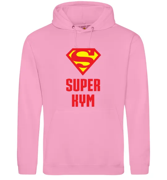 Мужская толстовка (худи) Супер кум Розовый фото