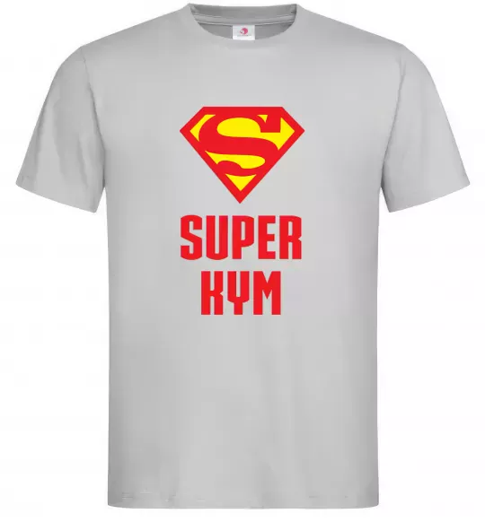 Мужская футболка Супер кум Серый фото