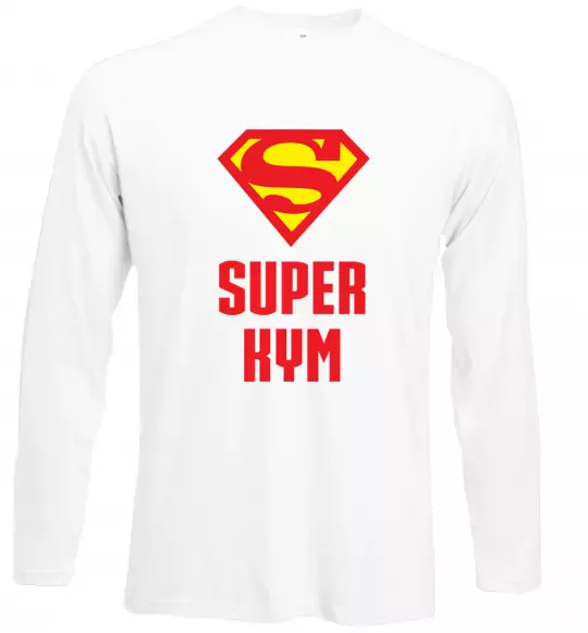 Лонгслив Супер кум Белый фото