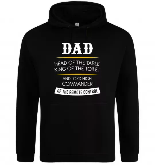 Мужская толстовка (худи) Dad head and king Черный фото