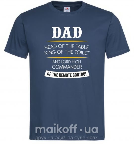 Мужская футболка Dad head and king Темно-синий фото