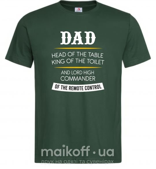 Мужская футболка Dad head and king Темно-зеленый фото