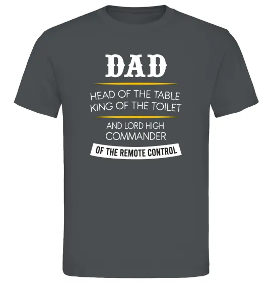 Мужская футболка Dad head and king Графит фото